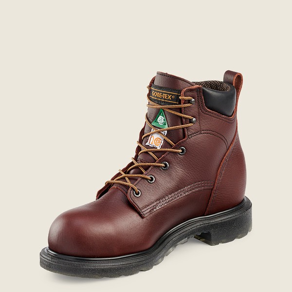 Red Wing Mens Supersole® 2.0 - 6-inch Waterproof Csa Toe - Safety Boots Burgundy - 8217VQDZI